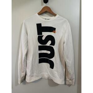 Nike Black/White Spell Out "Just Do It" Sweatshirt Black Label Size Medium